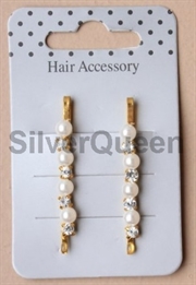 Guld hårnål med perler